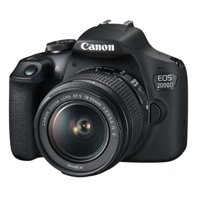 Canon EOS 2000D Aparat Foto DSLR Kit cu Obiectiv 18-55mm F3.5-5.6 IS II Geanta si Card 16GB