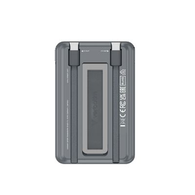 Verbatim Acumulator Extern 5000mAh Magnetic Wireless cu 2 cabluri USB-C Gri