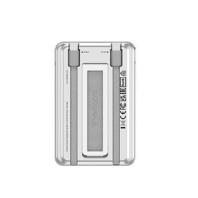 Verbatim Acumulator Extern 5000mAh Magnetic Wireless cu 2 cabluri USB-C Argintiu