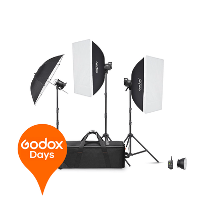 Godox MS200V-D Kit 3 Blituri Studio cu Accesorii