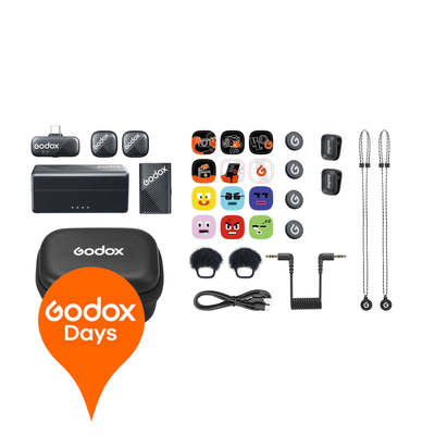 Godox Cube-C Combo Kit 1 Sistem Wireless Microfon 2 TX + 1 RX USB-C TRS 2.4Ghz