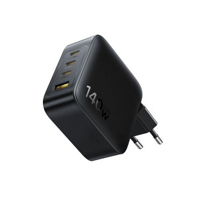 Baseus EnerFill FH11 Incarcator de perete 140W, GaN Fast Charger, 3x USB-C, 1x USB-A, Negru