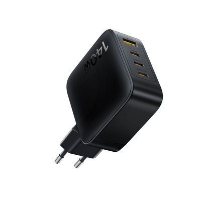 Baseus EnerFill FH11 Incarcator de perete 140W, GaN Fast Charger, 3x USB-C, 1x USB-A, Negru