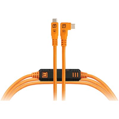 Tether Tools TetherPro Optima 10G Cablu USB-C 180 cm Mufa Dreapta-Unghi Portocaliu
