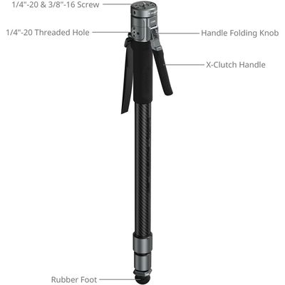 Smallrig Potato Jet TRIBEX PRO XClutch Monopied din Fibra de Carbon 147cm