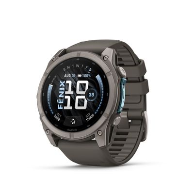 Garmin Fenix 9 Smartwatch 51mm AMOLED Titan Curea din Silicon Pebble Gray