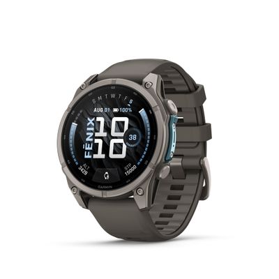 Garmin Fenix 9 Smartwatch 47mm AMOLED Titan Curea din Silicon Pebble Gray