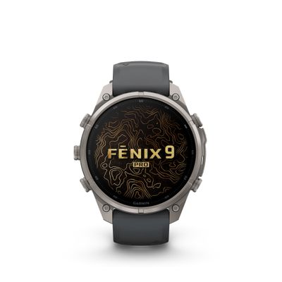 Garmin Fenix 9 Pro Smartwatch 47mm AMOLED inReach Titan Curea din Silicon Graphite/Negru