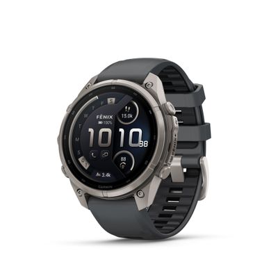 Garmin Fenix 9 Pro Smartwatch 47mm AMOLED inReach Titan Curea din Silicon Graphite/Negru