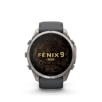 Garmin Fenix 9 Pro Smartwatch 51mm AMOLED inReach Titan Curea din Silicon Graphite/Negru