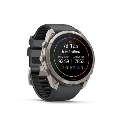 Garmin Fenix 9 Pro Smartwatch 51mm AMOLED inReach Titan Curea din Silicon Graphite/Negru