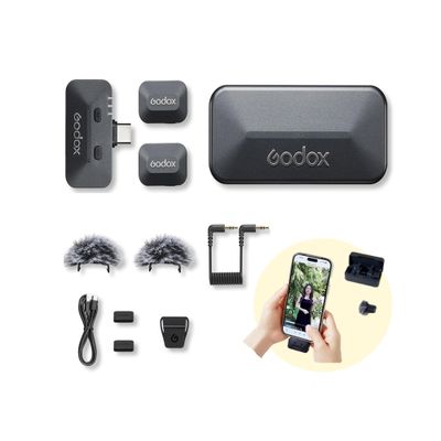 Godox Alink Kit2 Sistem Microfon Wireless 2 TX + 1 RX USB-C