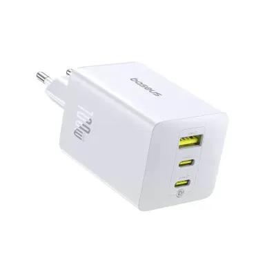 Baseus EnerFill FE11 Incarcator Retea GaN 100W 2x USB-C 1x USB-A Alb