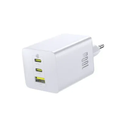 Baseus EnerFill FE11 Incarcator Retea GaN 100W 2x USB-C 1x USB-A Alb