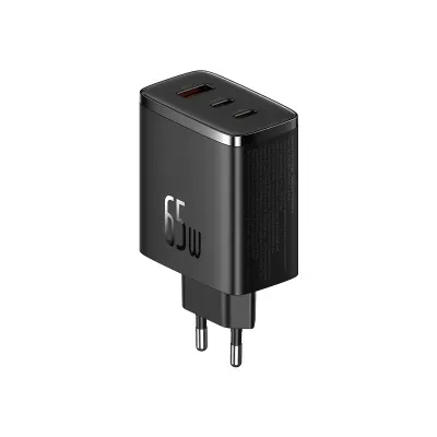 Baseus Cube Pro Incarcator Retea GaN 65W 2xUSB-C 1xUSB-A Negru