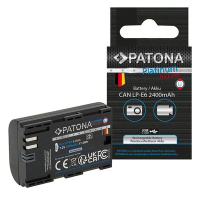 Patona Platinum Acumulator Replace Canon LP-E6 2400mAh cu Incarcare USB-C