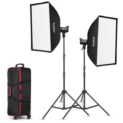 Resigilat: Godox Kit 2 Lampi LED SL100D cu Softoxuri, Stative si Geanta - RS125064889-6
