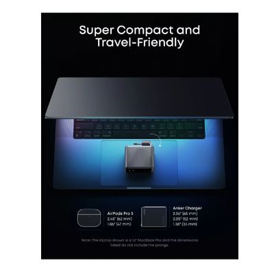 Anker Prime Incarcator Retea 160W 3x USB-C Smart Display Gri