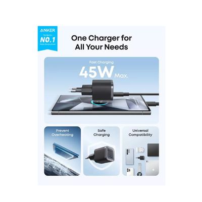 Anker Nano Incarcator Retea 45W Super Fast Charger USB-C Negru