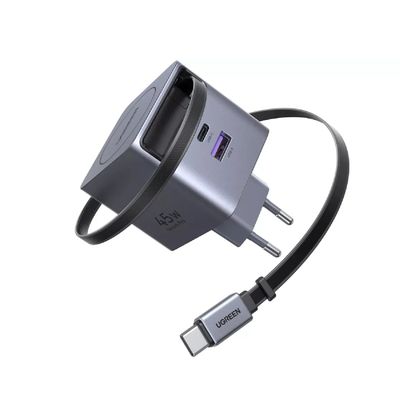 Ugreen Incarcator de Retea 45W GaN Fast Charger USB-C USB-A Gri