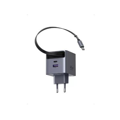 Ugreen Incarcator de Retea 45W GaN Fast Charger USB-C USB-A Gri