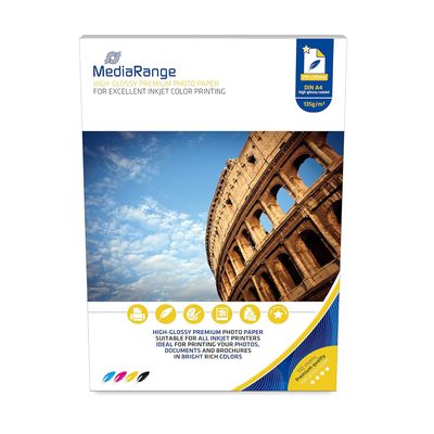 MediaRange Hartie Foto A4 Lucioasa 100 de Coli 160 g