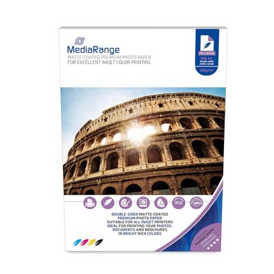 MediaRange Hartie Foto A4 Mata 50 de Coli 250 g