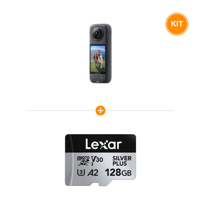 [Pachet] Insta360 X4 Camera Video de Actiune + Lexar Profesional Silver Plus Card de Memorie microSDXC 128GB UHS-I V30