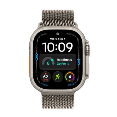 Apple Watch Ultra 4 Smartwatch GPS + Cellular Carcasa Natural Titanium 49mm cu Natural Titanium Milanese Loop L