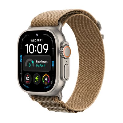 Apple Watch Ultra 4 Smartwatch GPS + Cellular Carcasa Natural Titanium 49mm cu Desert Alpine Loop S