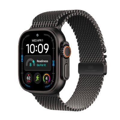Apple Watch Ultra 4 Smartwatch GPS + Cellular Carcasa Titanium Negru 49mm cu Titanium Milanese Loop Negru L