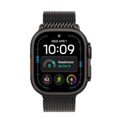 Apple Watch Ultra 4 Smartwatch GPS + Cellular Carcasa Titanium Negru 49mm cu Titanium Milanese Loop Negru L
