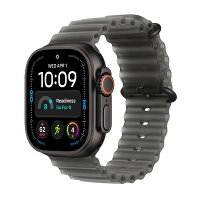 Apple Watch Ultra 4 Smartwatch GPS + Cellular Carcasa Negru Titan 49mm Curea Ocean Negru Translucid