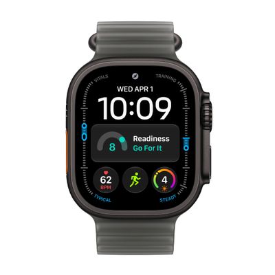 Apple Watch Ultra 4 Smartwatch GPS + Cellular Carcasa Negru Titan 49mm Curea Ocean Negru Translucid