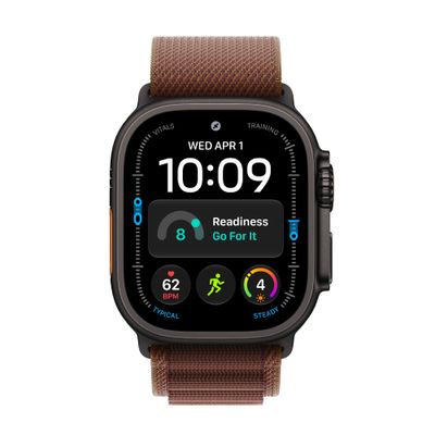 Apple Watch Ultra 4 Smartwatch GPS + Cellular Carcasa Negru Titan 49mm cu Alpine Loop Burgundy S