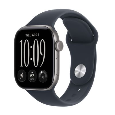 Apple Watch Series 12 GPS 46mm Carcasa Aluminiu Space Grey si Sport Band Blue Navy S/M