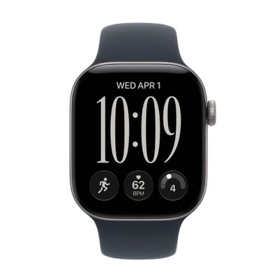 Apple Watch Series 12 GPS 46mm Carcasa Aluminiu Space Grey si Sport Band Blue Navy S/M