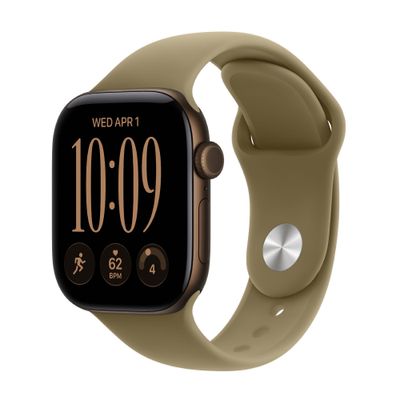 Apple Watch Series 12 GPS + Cellular 42mm Carcasa Aluminiu Dark Bronze si Sport Band Olive S/M
