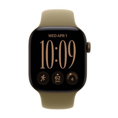 Apple Watch Series 12 GPS + Cellular 42mm Carcasa Aluminiu Dark Bronze si Sport Band Olive S/M