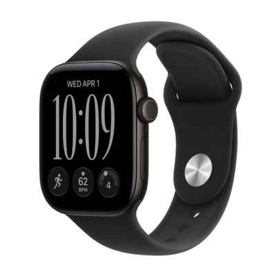 Apple Watch Series 12 GPS + Cellular 46mm Carcasa Aluminiu Neagra si Sport Band Neagra S/M