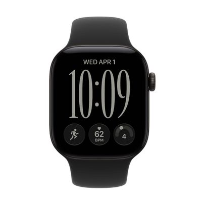 Apple Watch Series 12 GPS + Cellular 46mm Carcasa Aluminiu Neagra si Sport Band Neagra S/M
