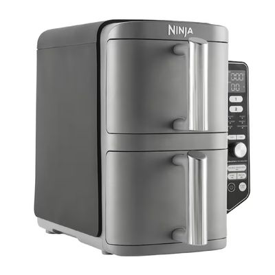 Ninja Double Stack Friteuza Dubla cu Aer Cald  9.5 L Argintiu