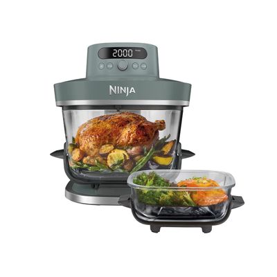 Ninja CRISPi 4-in-1 Sistem Portabil de Gatit cu Friteuza cu Aer Cald din Sticla Gri