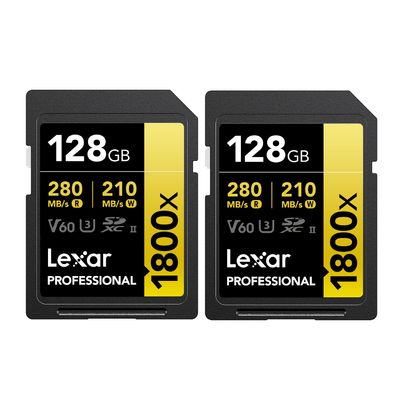 Lexar 2 x Card de Memorie SDXC Profesional UHS-II 1800x 128GB V60