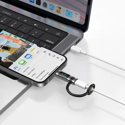 Mcdodo Pigeon Series OT-2610 Adaptor USB-C la Lightning 36W cu Afisaj LED si Prindere din Silicon