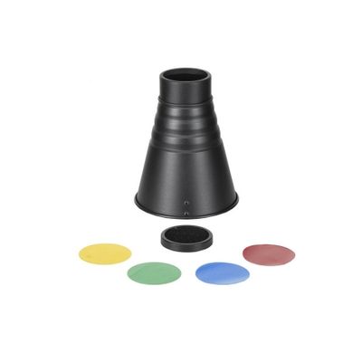 Quadralite Snoot Pro SN-5001 - snoot cu  grid si filtre colorate