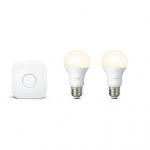 Philips HUE Starter A60 - Kit becuri inteligente LED E27 Alb, 9.5W, Wi-Fi + dispozitiv pentru conectare