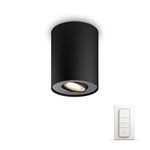 Philips HUE Spot Pillar - Bec LED GU10, 5.5W, WiFi, lumina alba reglabila+ intrerupator, Negru