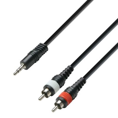 Adam Hall 3 Star Series Cablu Jack 3.5mm la 2 x RCA Tata 3m