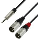 Adam Hall Cablu cu Mufe REAN 3.5mm Jack Stereo la 2 x XLR Tata 1.8m